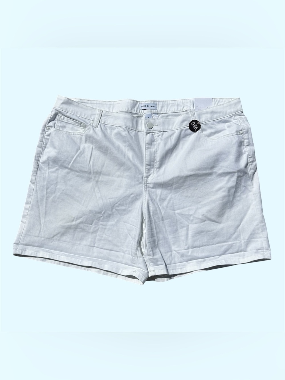 Lane Bryant White Denim Girlfriend Mid-Rise Jean Shorts size 26 NWT